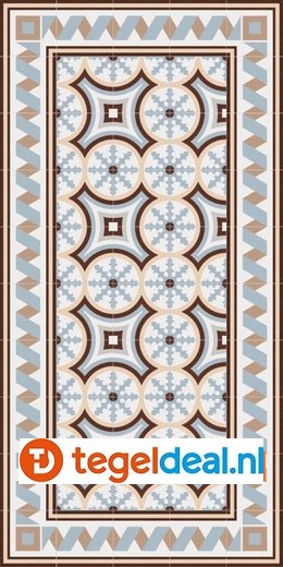 VLT Vives 1900 BELTRI CELESTE, 20x20 cm, patroon VLT Vives 1900 BELTRI CELESTE, 20x20 cm, patroon