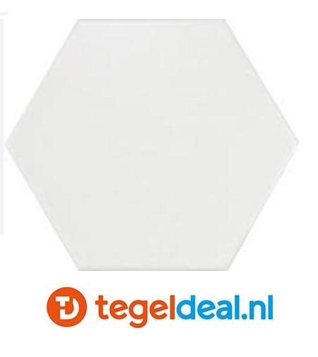 OPRUIMING :  Vloer-wandtegels Equipe, Hexatile WIT MAT - 17,5x20 cm Hexagon - 3,55 m2 voor 50,00 euro