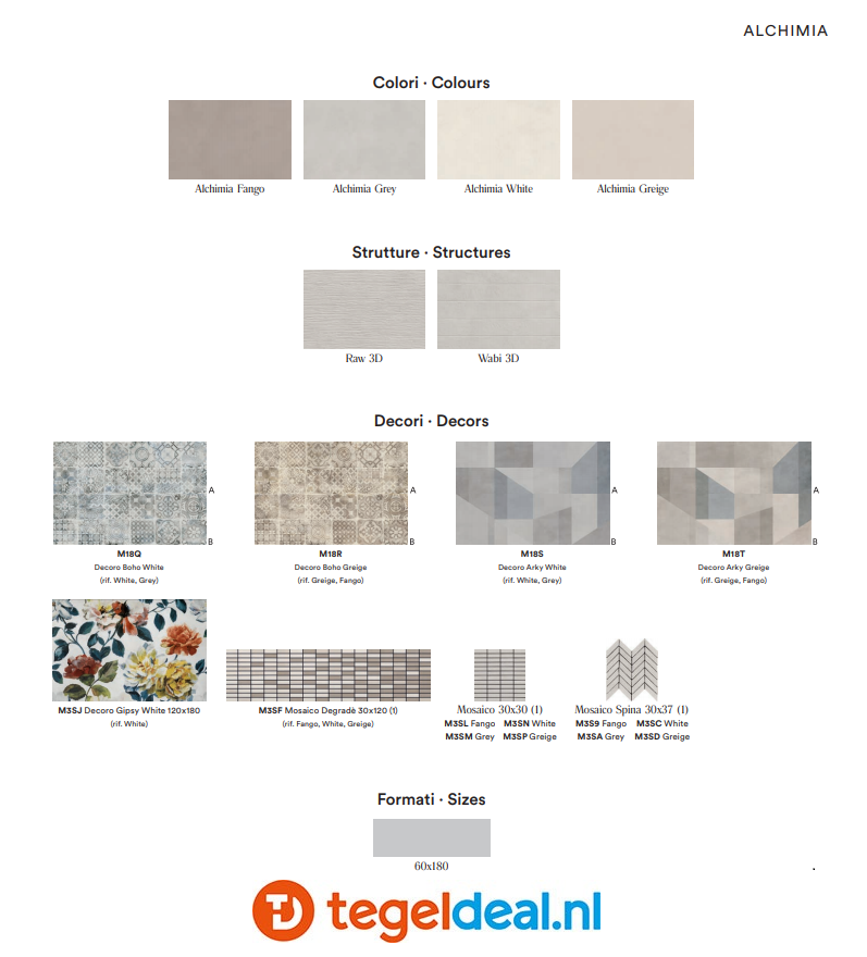 Marazzi Alchimia, 60x180 cm wandtegels