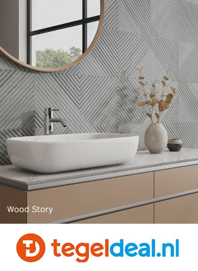 Colorker, Wood Story, 60x60 cm, reliëf houtlook wandtegels