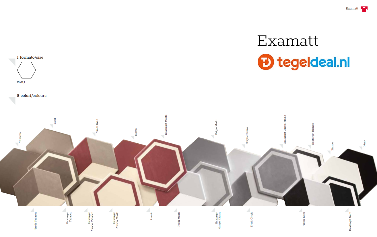 WDT / VLT Tonalite, Examatt, 15x17 cm hexagon