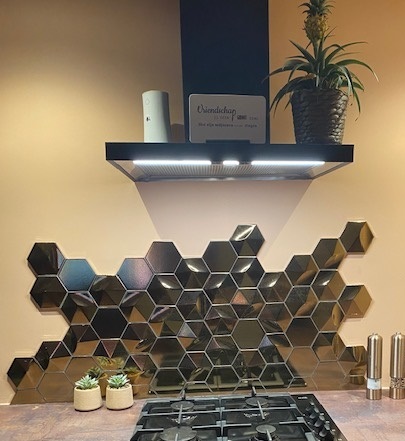 Equipe, Scale Hexagon METALLIC, 12,4x10,7 cm, 23837, hexagon wandtegels
