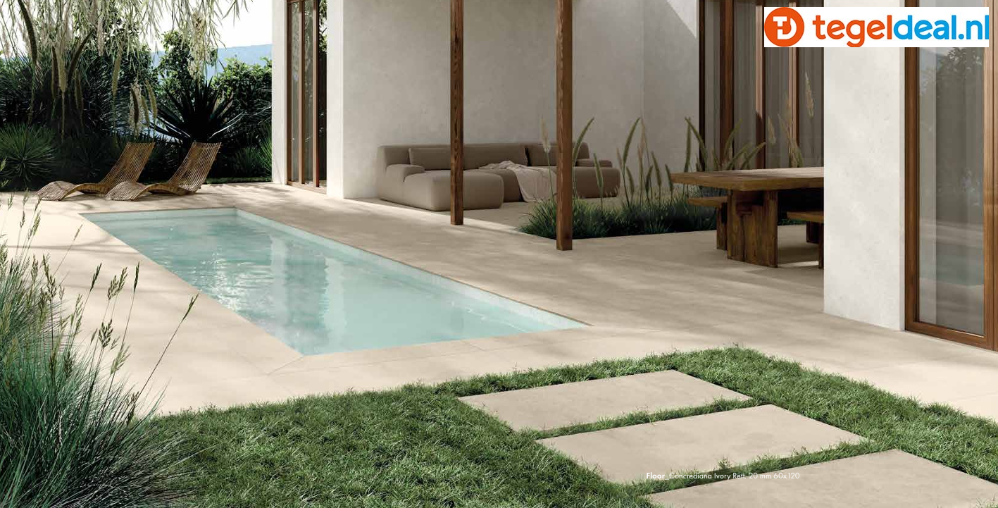 SIL Ceramiche, Concrediana IVORY, 120x120 cm Natural