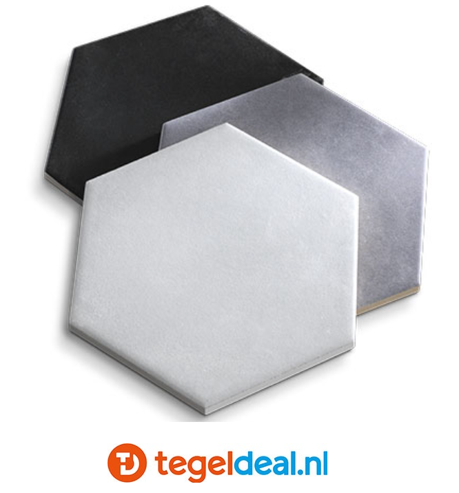 Tonalite, Exanuance, 14x16 cm, hexagon vloer- en wandtegels Tonalite, Exanuance, 14x16 cm, hexagon vloer- en wandtegels