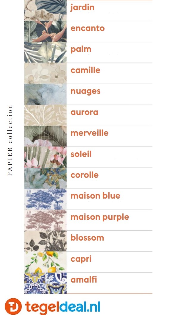 Mirage Papier, decoratieve wandtegels 60x120 cm Mirage Papier, decoratieve wandtegels 60x120 cm