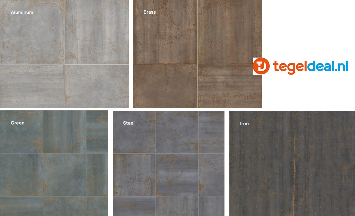 Gardenia, Oxide, metaallook tegels voor binnen en buiten