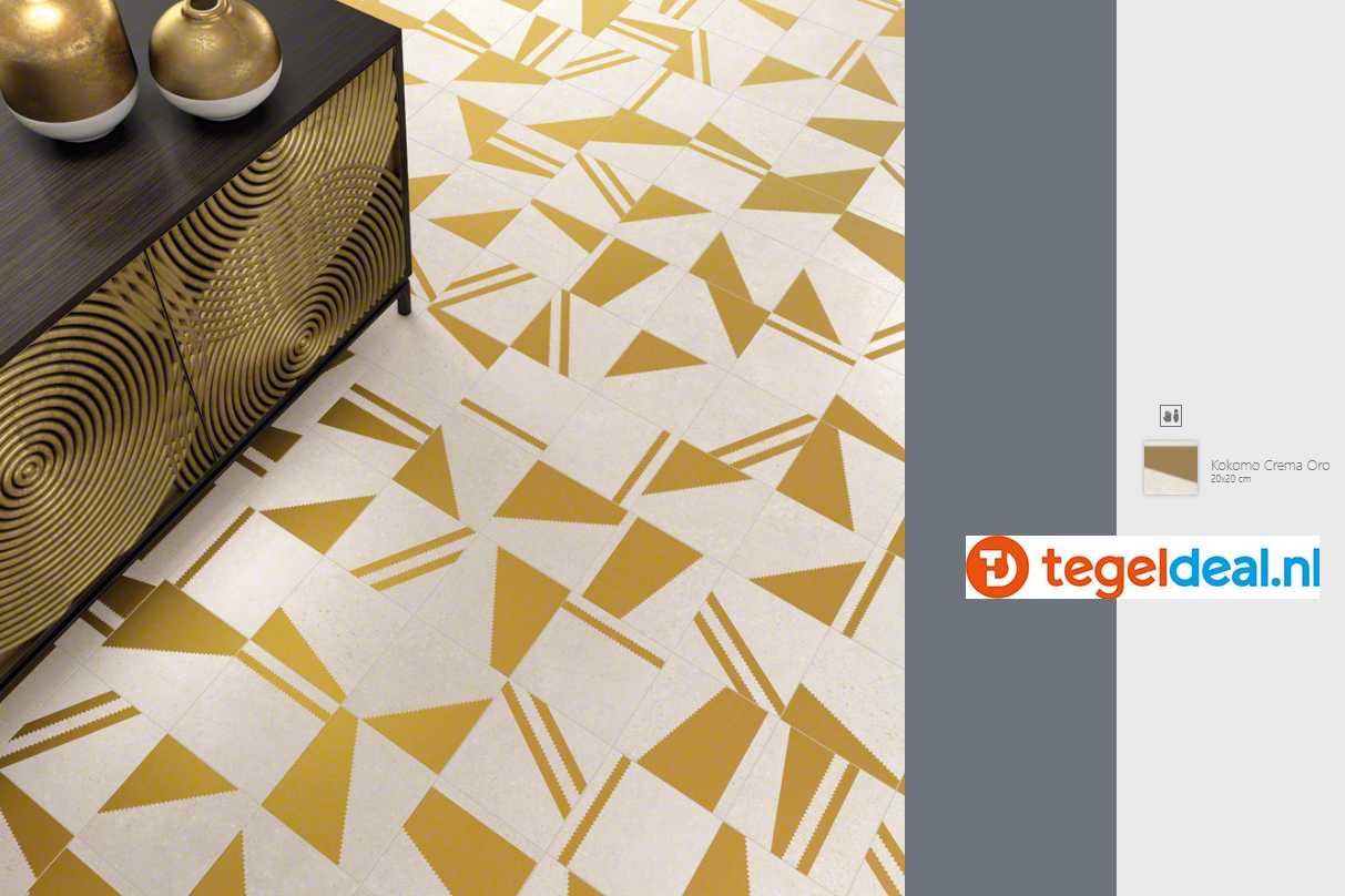 VLT Vives Nassau, 20x20 cm, 7 geometrische decors met 'goud' accent