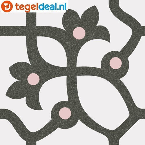 Vives 1900 JUJOL GRAFITO, 20x20 cm, patroontegels