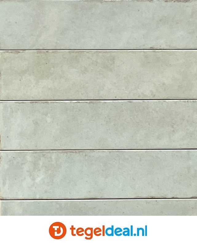 Equipe, Tribeca SEAGLASS MINT art 26880, 6x24,6 cm, handvorm wandtegels