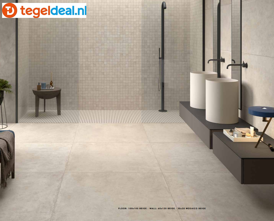 TRT Castelvetro, Industrial BEIGE, 60x60x2 cm, XIS60R2 OUTFIT