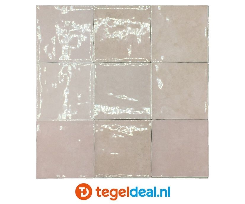Revoir Paris, Atelier Vieux Rose, 10x10 cm glans, handvorm wandtegels