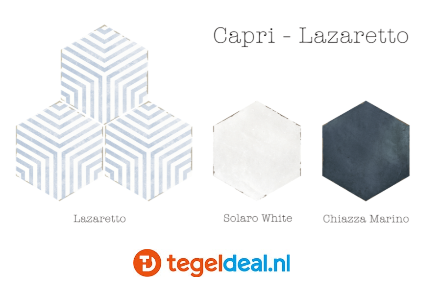 VLT en WDT Nanda Tiles, Capri LAZARETTO, 14x16 cm, hexagon