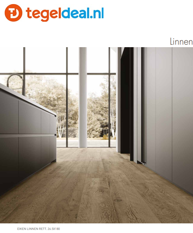 SIL Ceramiche, Eiken Linnen, 40x120x2 cm, houtlook terrastegels