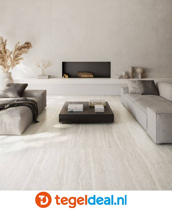 Supergres Astrum, LIGHT Vein Cut Naturale, 30x60 cm, travertin-look tegels 