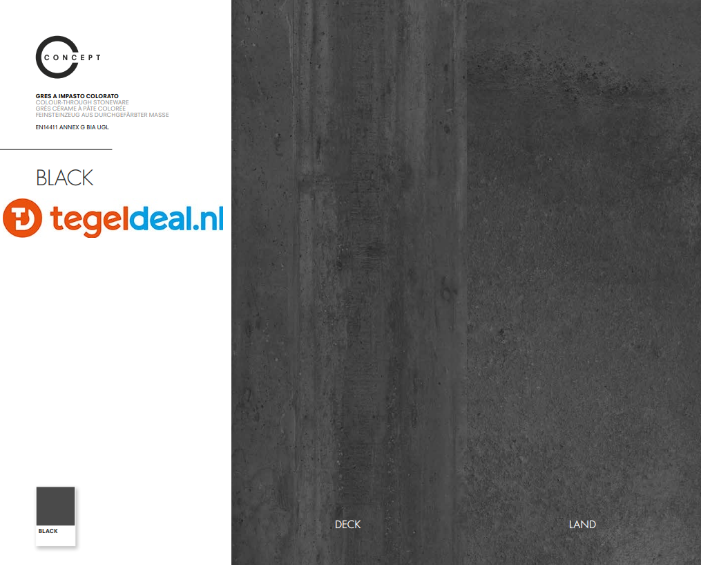 Castelvetro, Concept Land BLACK, 30x60 cm, 02CLD36R7 - € 28,50 per m2, betonlook tegels