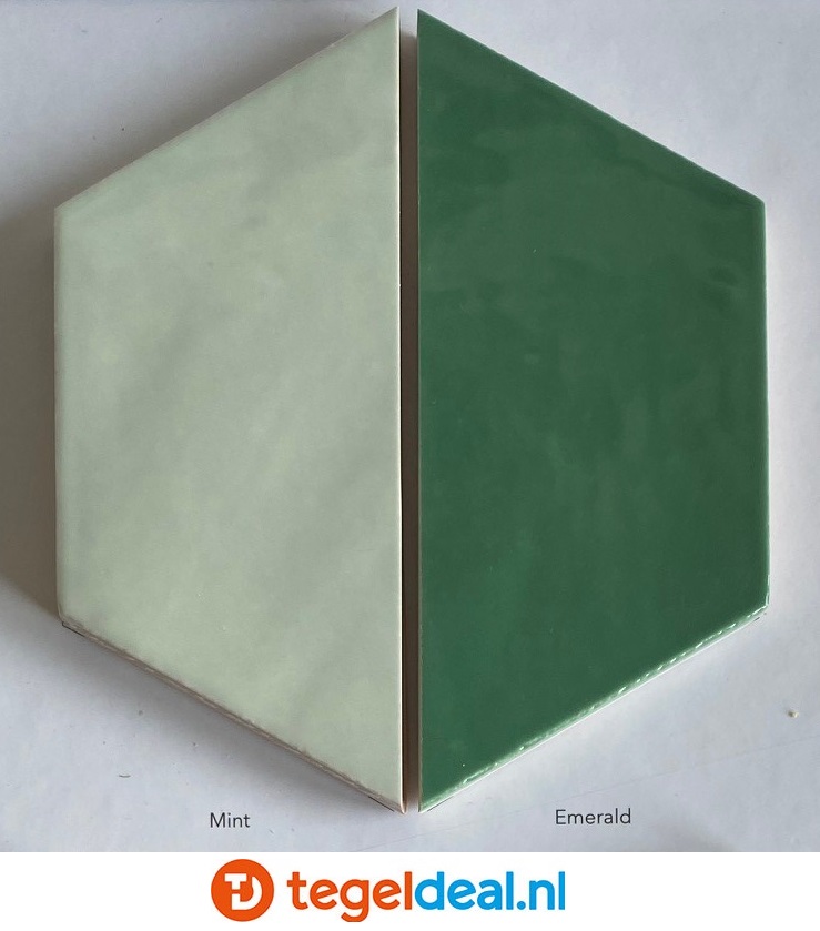 WOW Design, Zellige Hexa MINT, 10,8x12,4 cm, hexagon wandtegels 