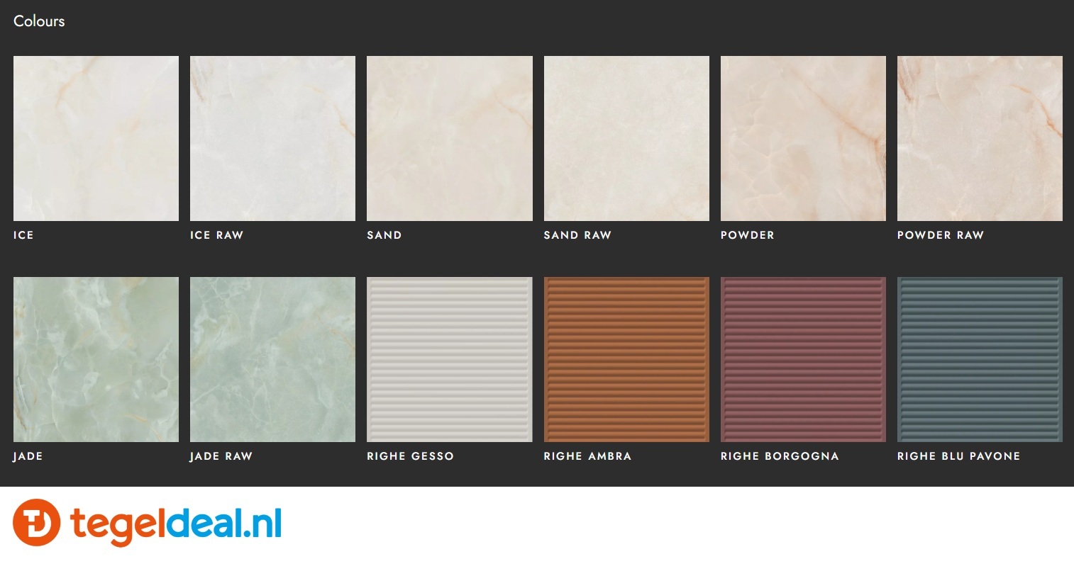 Gardenia&Ariana, Eterea, onyx- / natuursteenlook tegels voor vloer en wand