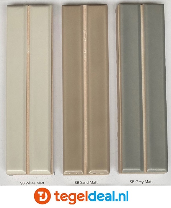 WOW Design, Sweet Bars GREY MATT, 12,5x25 cm, wandtegels met reliëf