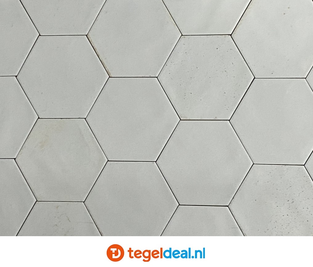 Ribesalbes Hope WHITE mat, 15x17,3 cm hexagon tegels