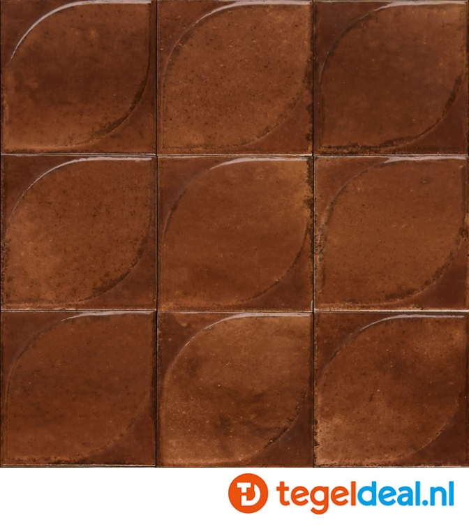 Marazzi Lume CARAMEL, 10x10 cm 3D Dew, MQ84, wandtegels met reliëf
