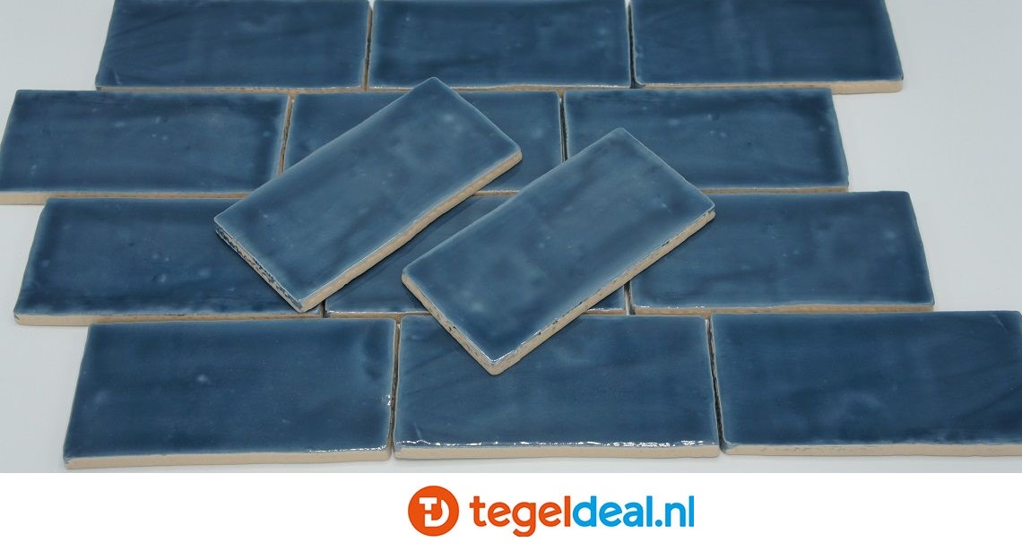 Life, Evolution SEA BLUE, 7,5x15, 7,5x30 cm, handvorm wandtegels   