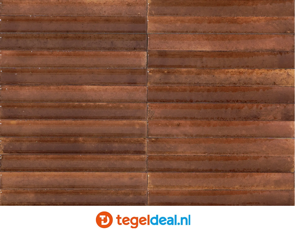 Marazzi Lume CARAMEL, 6x24 cm Swing 3D MP95, wandtegels met reliëf