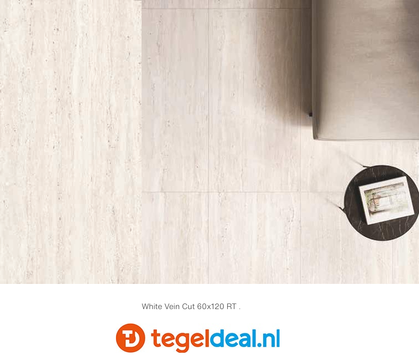 Supergres Astrum, WHITE Vein Cut Naturale, 60x120 cm, travertin-look tegels 