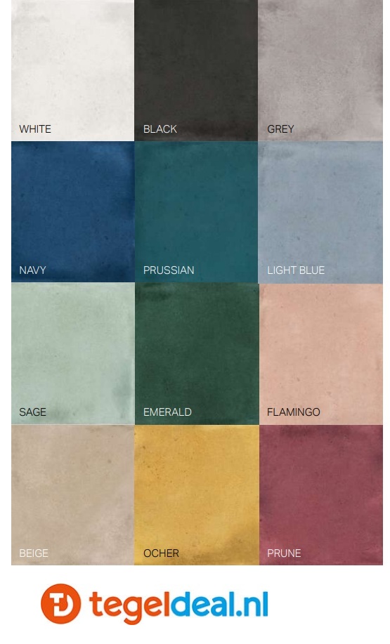 La Fabbrica, Small, 12 kleuren wandtegels in diverse formaten