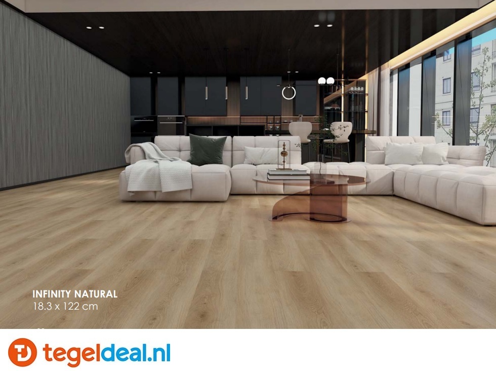 INFINITY NATURAL Plank, 18,3x122x0,5 cm, Rigid SPC Click Vloer   