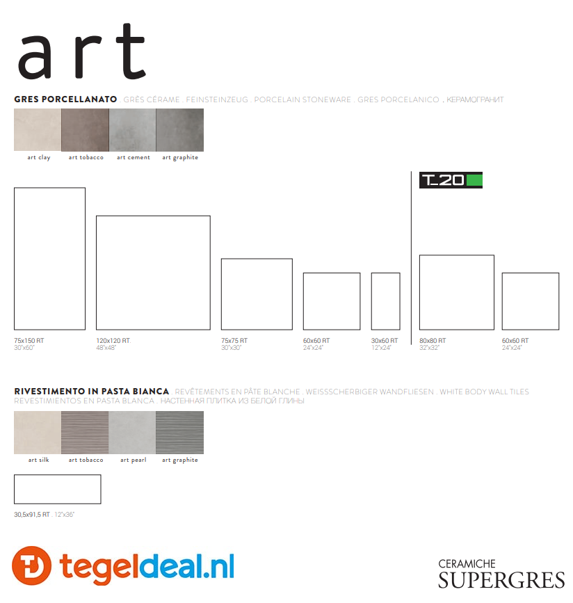 VLT Supergres Art Clay, 120x120 cm, A12Y, betonlook tegels