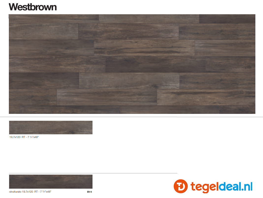 Supergres Travel Westbrown, 20x120 cm GRIP, TSBS, houtlook tegels