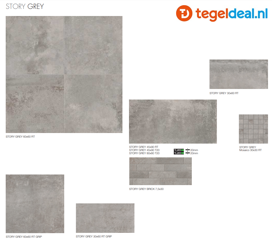 Supergres Story Grey, 30x60 cm, SGY7, natuursteenlook tegels
