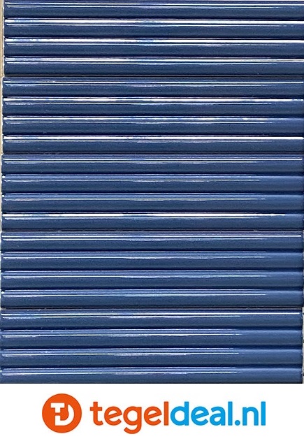 Equipe, Costa Nova, Onda BANYAN BLUE Gloss 5x20 cm, art. 28491, wandtegels