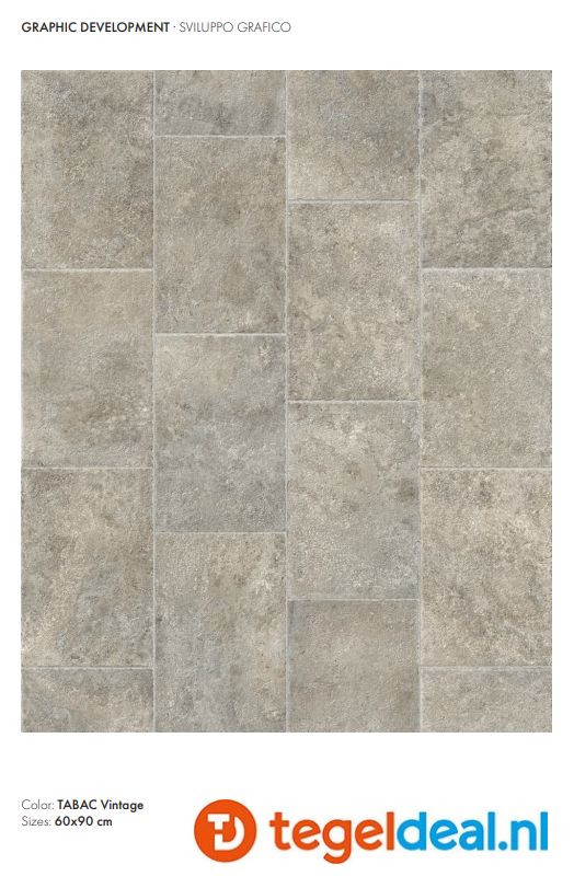 SIL Ceramiche, Cluny TABAC, 60x90 cm Vintage, natuursteenlook tegels - €42,50/m2 / Palletdeal op aanvraag