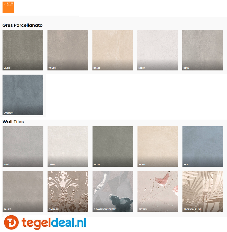 FAP, Ylico, cementlook tegels 