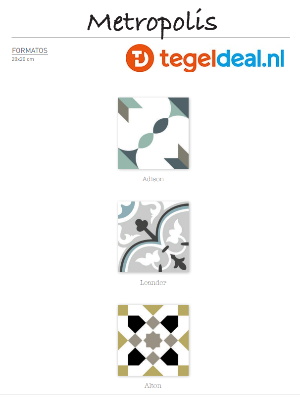 Nanda Tiles, Metropolis, 20x20 cm, patroontegels 