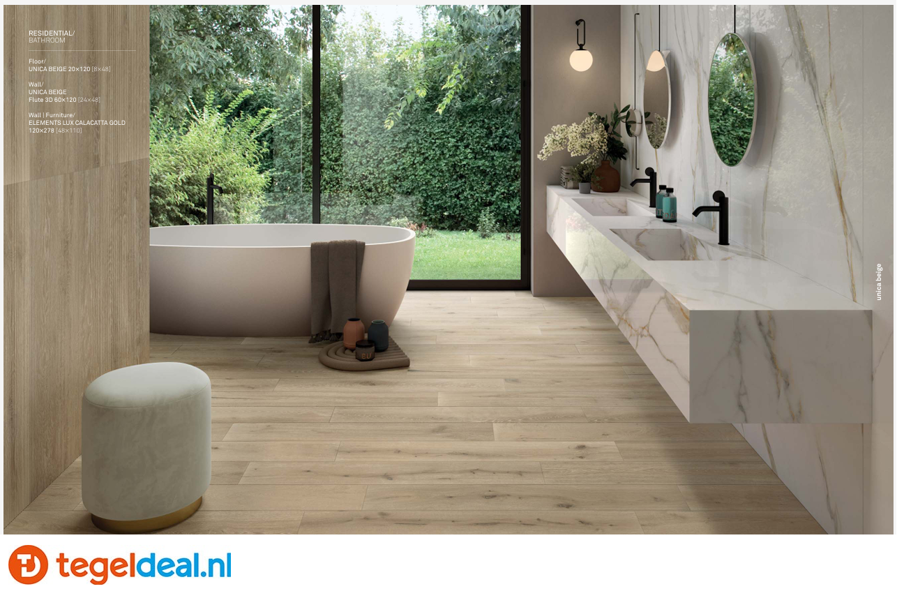 KEOPE Unica BEIGE, 7,5x60 cm, houtlook tegels 