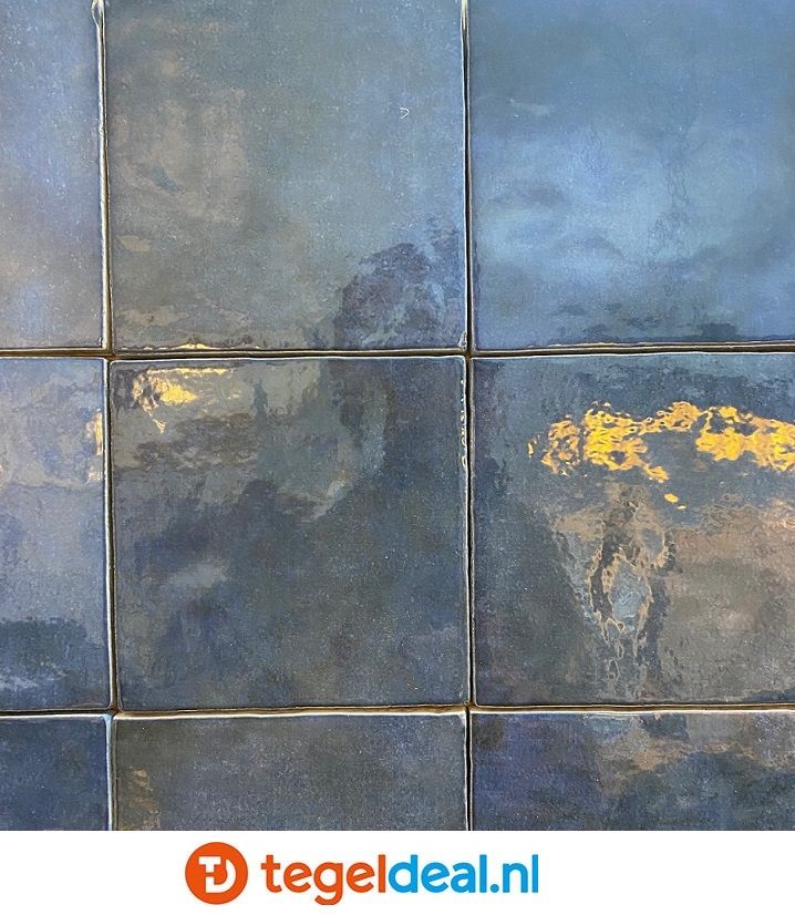 Equipe, Artisan Colonial Blue, 13x13 cm, art 24460, handvorm wandtegels