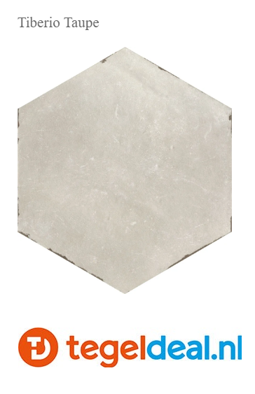 Nanda Tiles, Capri TIBERIO TAUPE, 14x16 cm, hexagon tegels