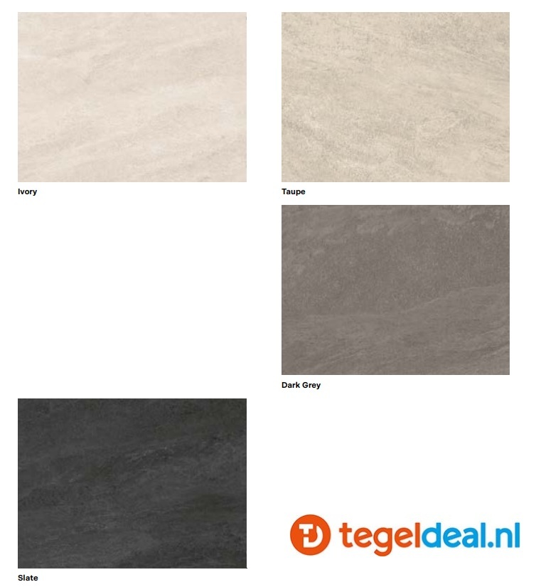 NovaBell Norgestone, 4 kleuren, 60x120 cm, natuursteenlook wand- en vloertegels - €42,50/m2  