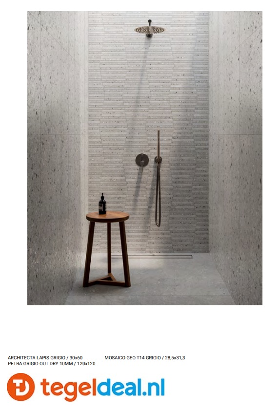 ASCOT, Architecta PETRA GRIGIO, 60x120x2 cm, art. A2ARC50240R, natuursteenlook terrastegels  