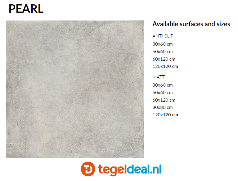Supergres Your Match PEARL, 120x120 cm, MGR3 cementlook tegels
