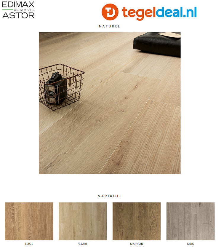 Edimax Astor, Naturel,  houtlook tegels