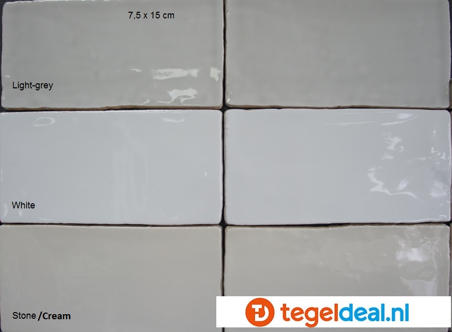 Equipe, Masia BLANCO, 7,5x15 cm, handvorm wandtegels OP VOORRAAD