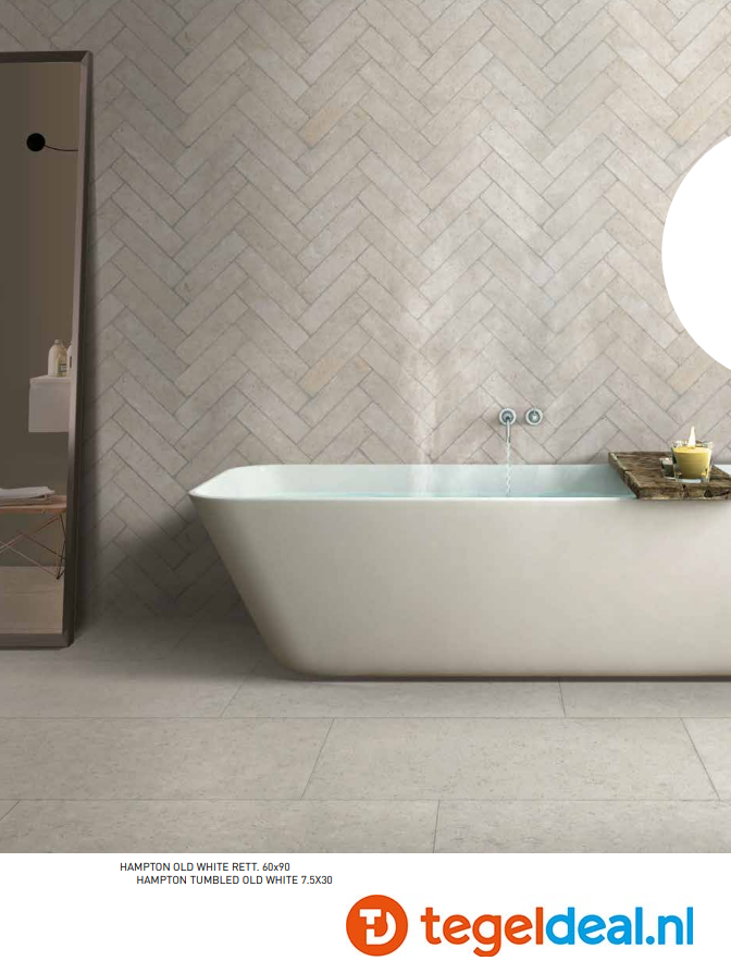 SIL Ceramiche, Hampton OLD WHITE, 30x60 cm Antislip