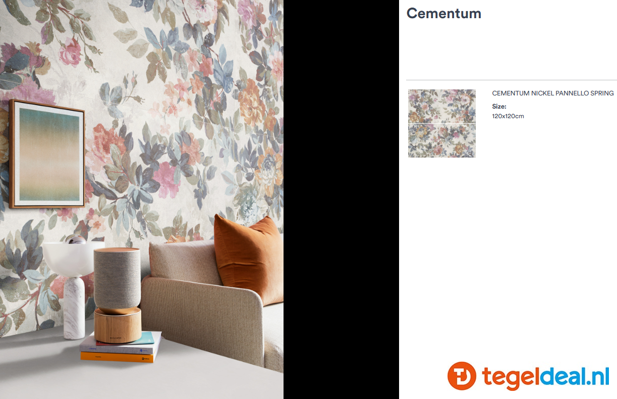 Marazzi Cementum NICKEL, 120x120x0,6 cm Strutt., MAX9, cementlook tegels Marazzi Cementum NICKEL, 120x120x0,6 cm Strutt., MAX9, cementlook tegels
