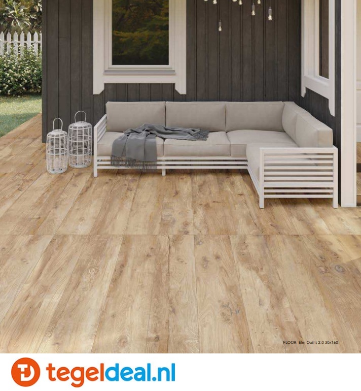 ACTIE - Castelvetro Woodland ELM, 30x160x2 cm, art. XWD316R2, houtlook terrastegels - € 49,50 per m2