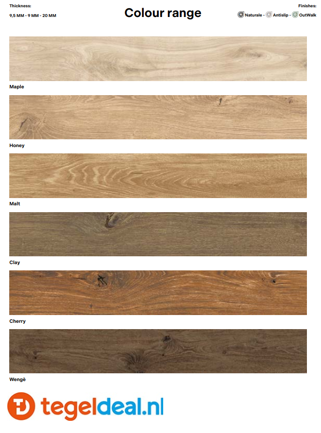 NovaBell Artwood, Malt - Honey, 20x120 cm - 30x120 cm, houtlook tegels - €39,95/m2