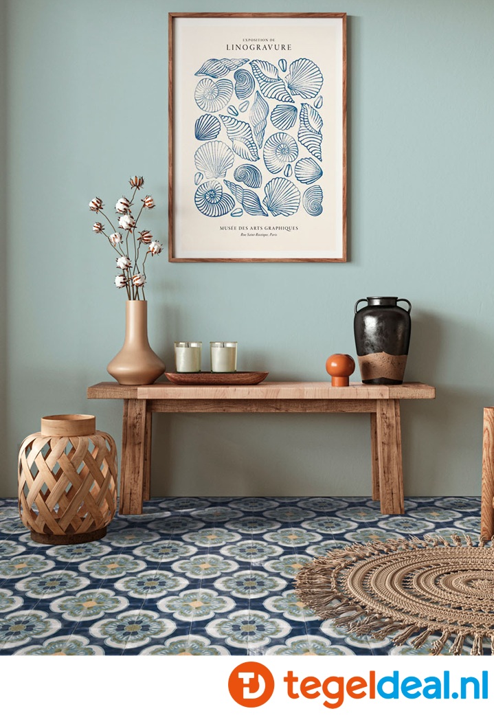 Nanda Tiles, Veranda, 15x15 cm, vintage patroontegels voor vloer en wand 