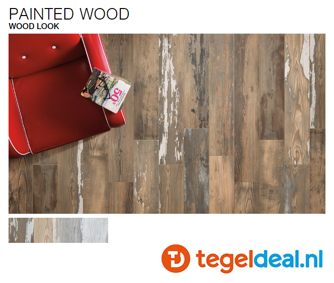 Isla Tiles, Painted Wood, houtlook tegels